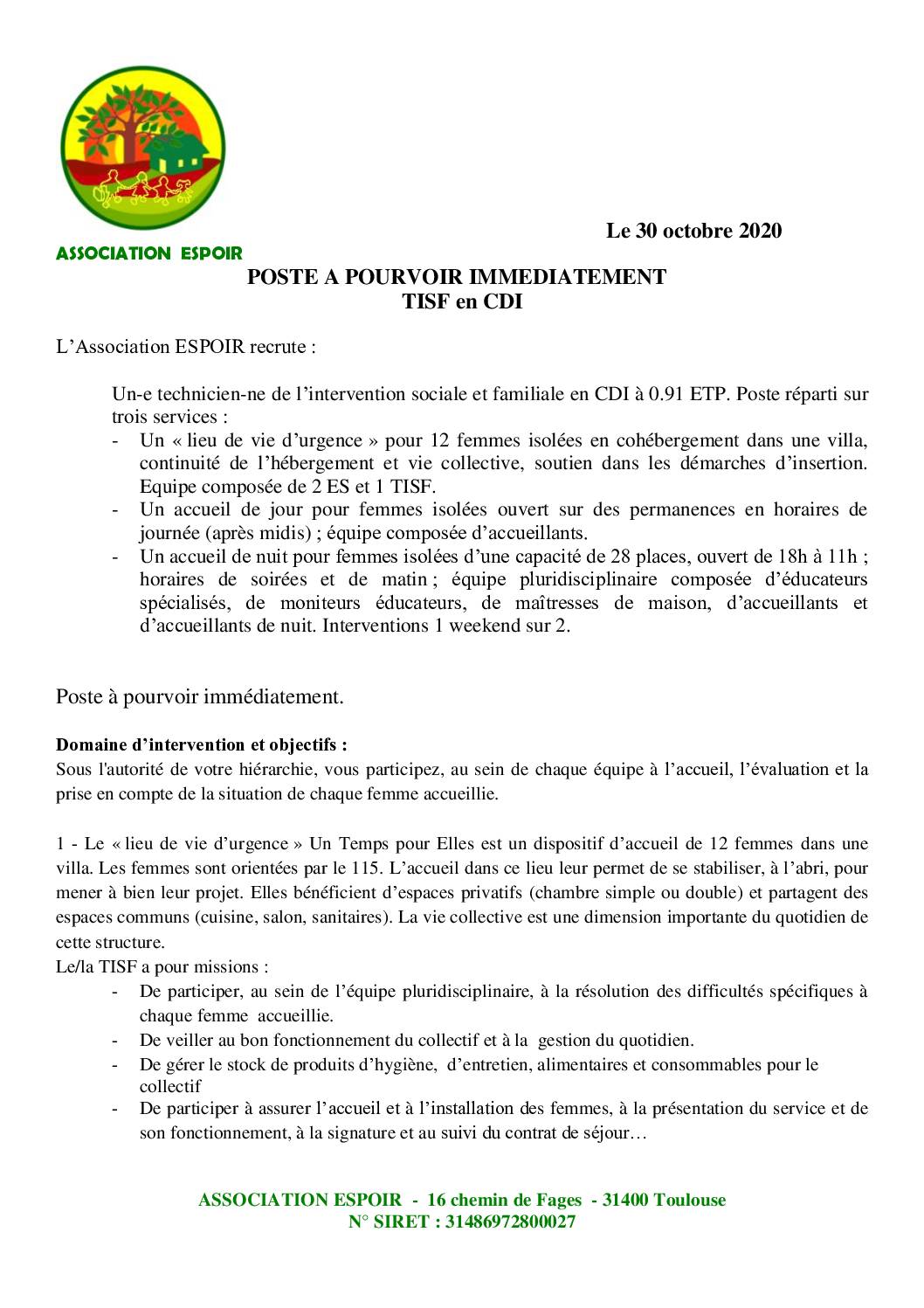 Publication TEST nationale emploi